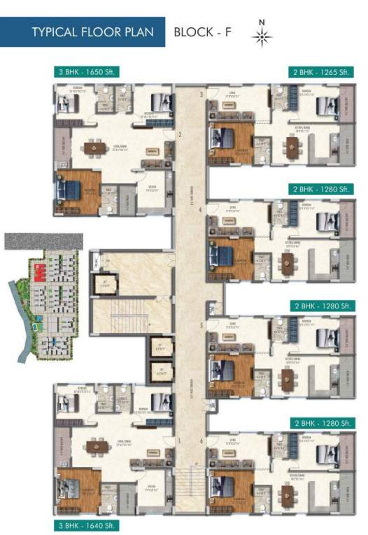  praveens higheria BLOCK F Cluster Plan For Typical Floor Plan