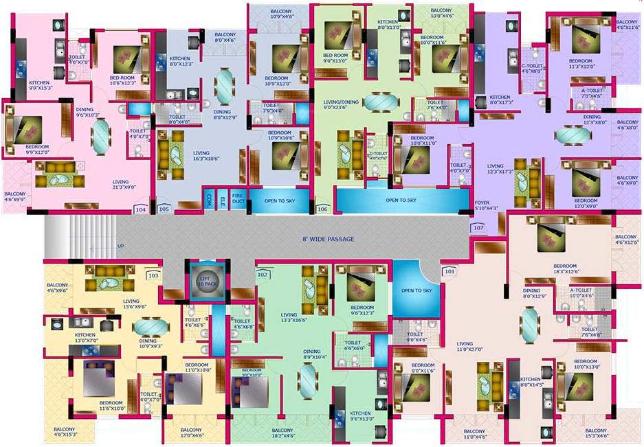  raam residency Raam Residency Cluster Plan from ground to 4th Floor