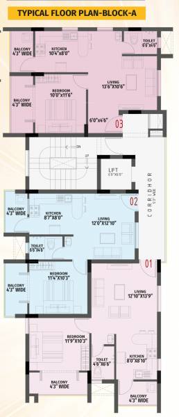  homes-mathura A Cluster Plan from 1st to 4th Floor