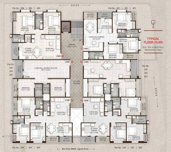 Shree Ram Sanidhya Cluster Plan from 2nd to 4th Floor sanidhya Shree Ram Sanidhya Cluster Plan from 2nd to 4th Floor