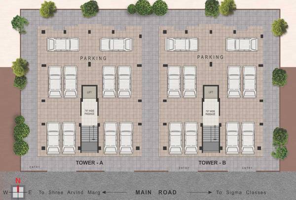 A, B Cluster Plan for ground Floor kunj-3 A, B Cluster Plan for ground Floor