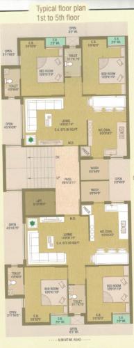  shubham-heritage Shubham Heritage Cluster Plan from 1st to 5th Floor