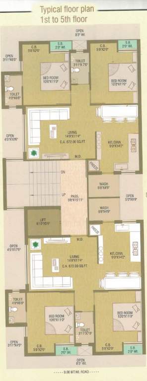  shubham heritage Shubham Heritage Cluster Plan from 1st to 5th Floor