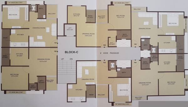  river-greens C Cluster Plan from 1st to 5th Floor