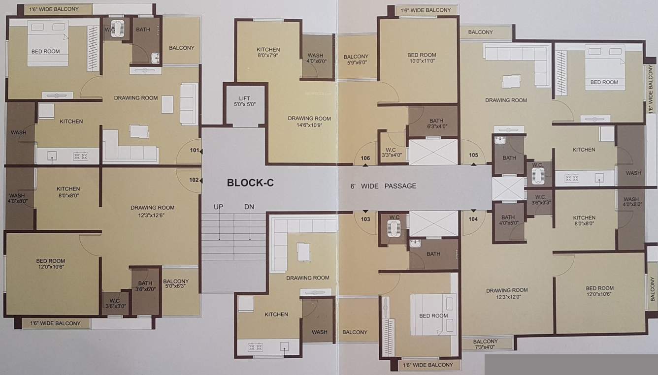  river greens C Cluster Plan from 1st to 5th Floor