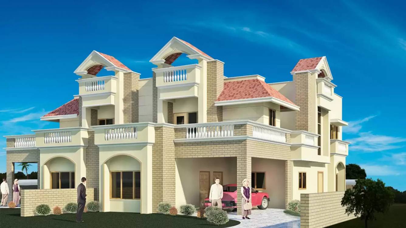 Elevation vasundhara palm house Elevation