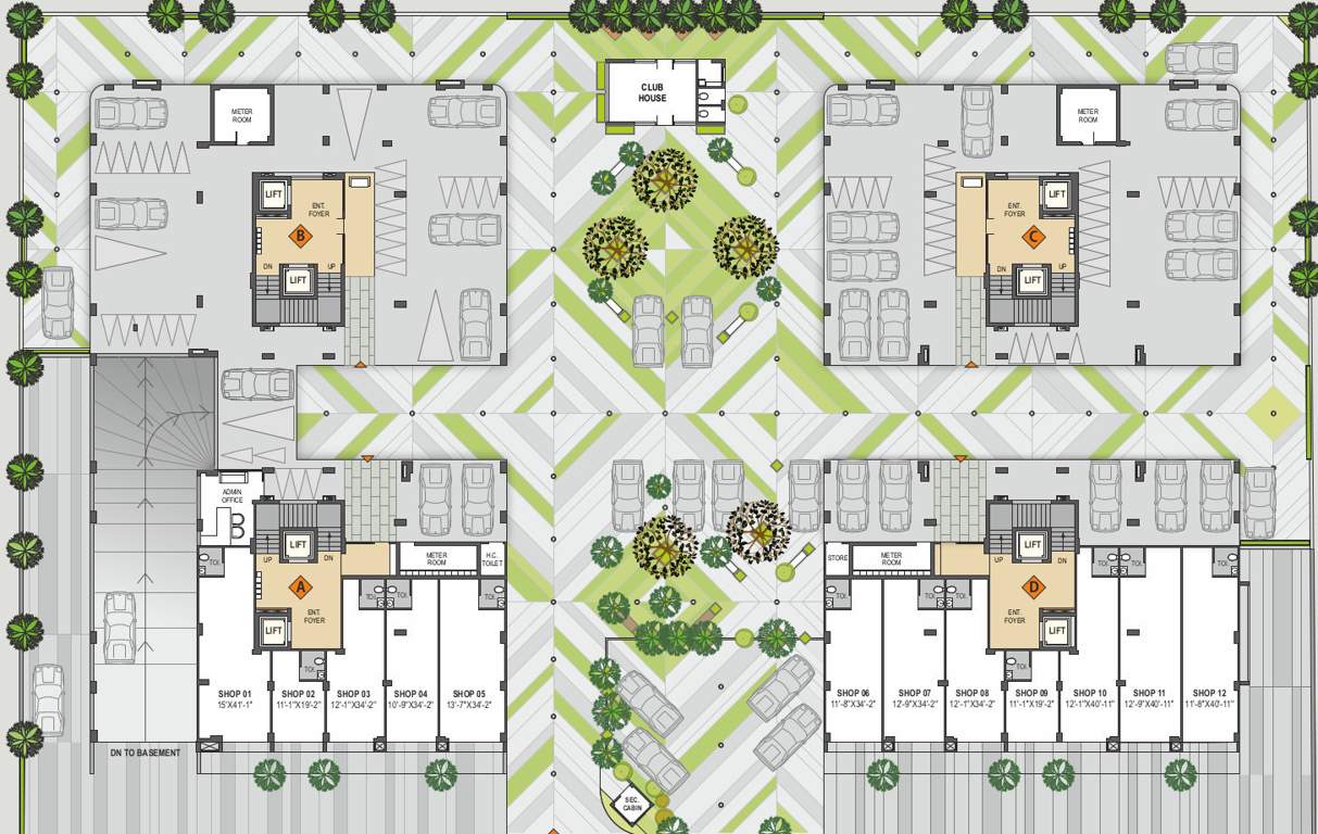  shreedhar bhakti Tower A+B Cluster Plan For Ground Floor
