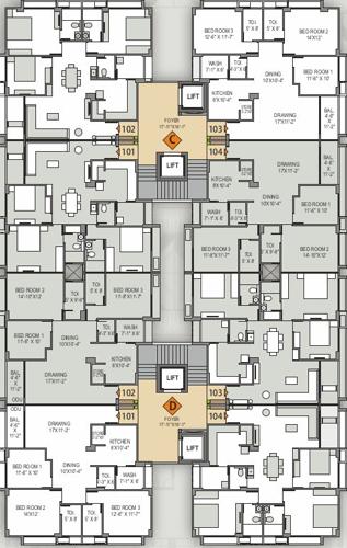  shreedhar-bhakti Tower C+D Cluster Plan From 1st To 7th Floor
