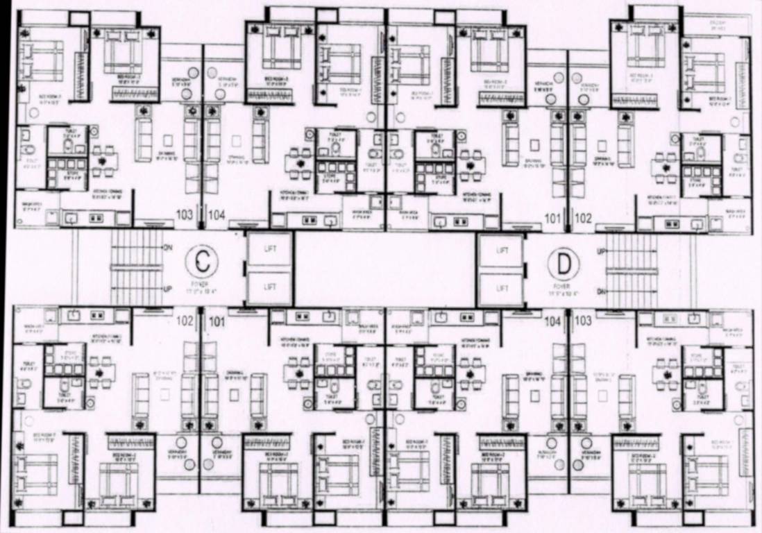  vraj skyline C And D Cluster Plan from 1st to 7th Floor