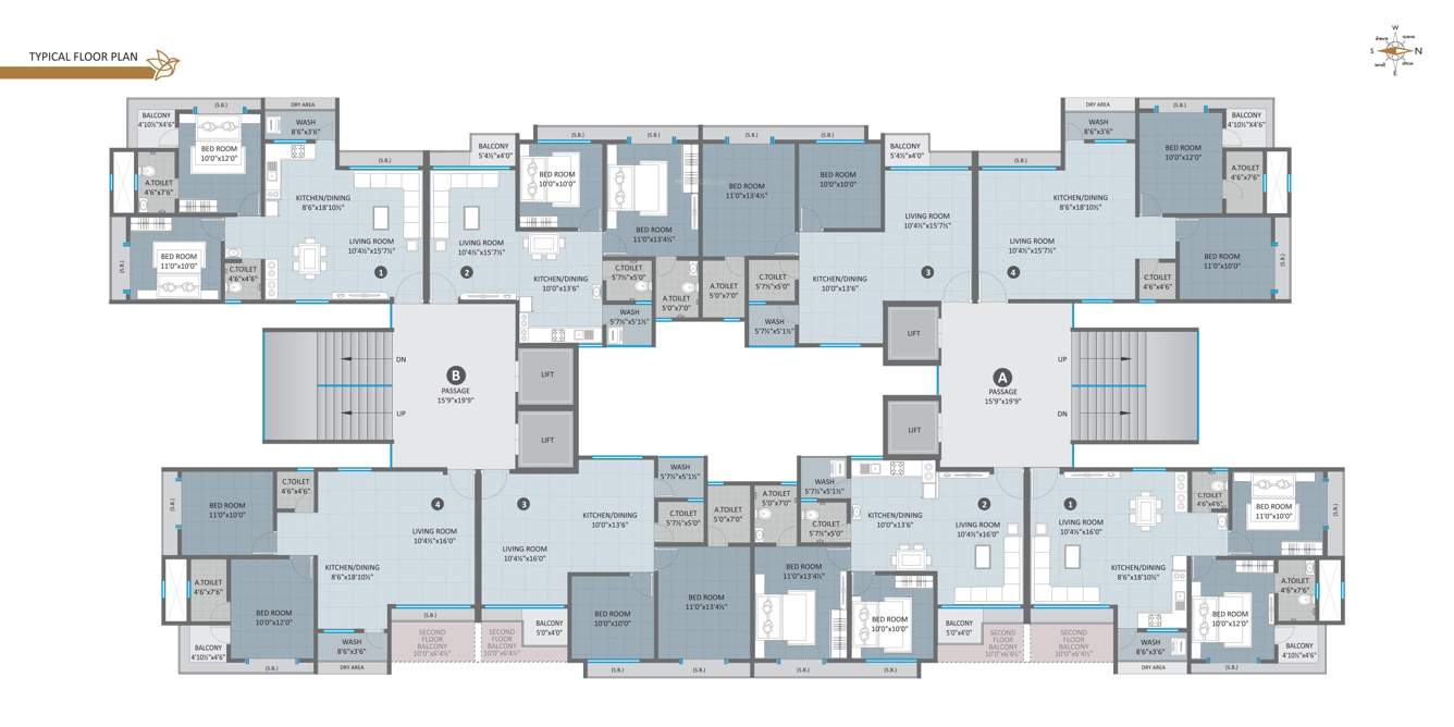  lagom Tower A And B Cluster Plan for Typical Floor