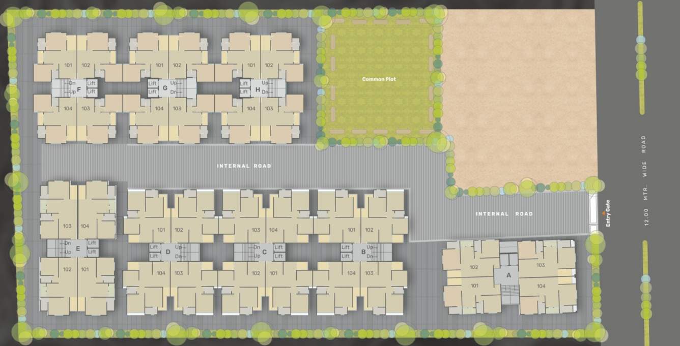  pushpam heights 2 towers a b c d e f g h A, B, C, D, E, F, G, H  Typical Cluster Plan