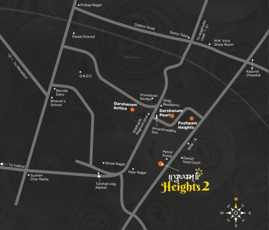  pushpam heights 2 towers a b c d e f g h Location Plan