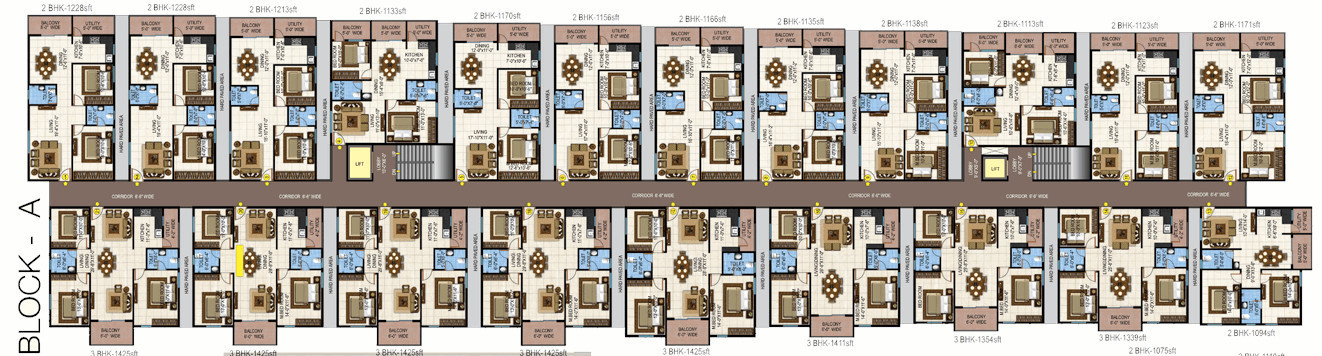  park square Block A Cluster Plan From 1st To 4th Floor