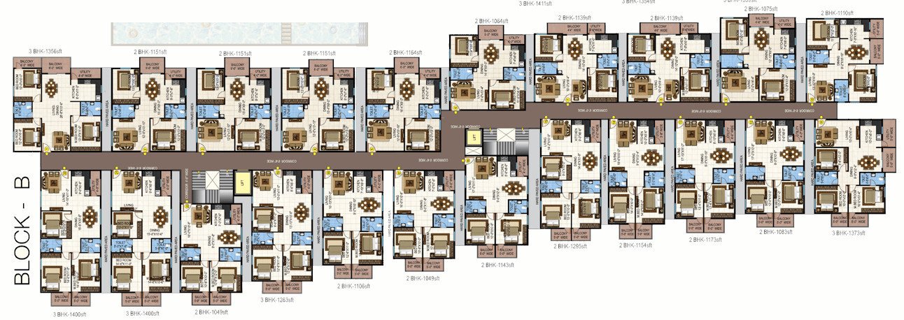  park square Block B Cluster Plan From 1st To 4th Floor
