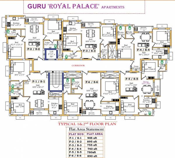  royal-palace-apartments Cluster Plan