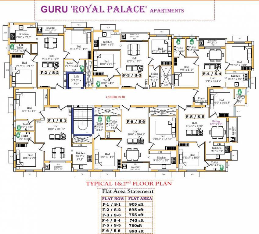  royal palace apartments Cluster Plan