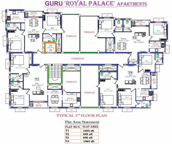  royal-palace-apartments Cluster Plan
