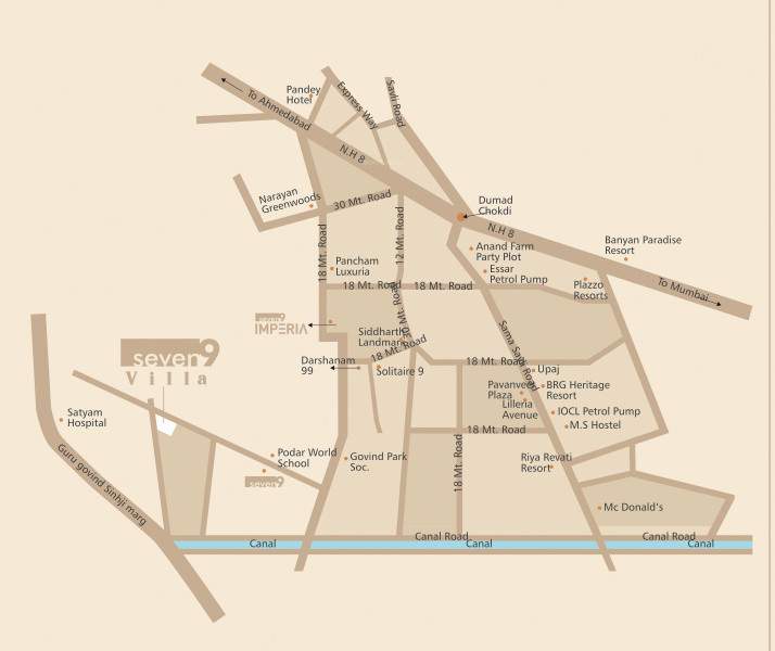  seven 9 villa Location Plan
