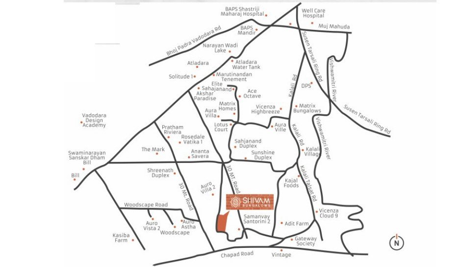  shivam bungalows Location Plan
