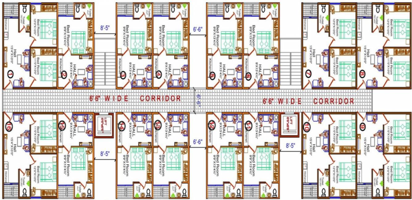  marvel city Prahlada Cluster Plan from 1st to 5th Floor