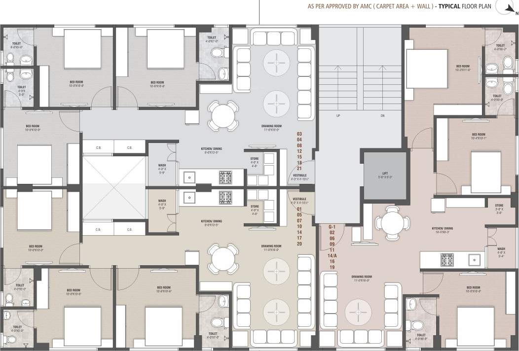  hiren apartments Hiren Apartments Cluster Plan from 1st to 6th Floor