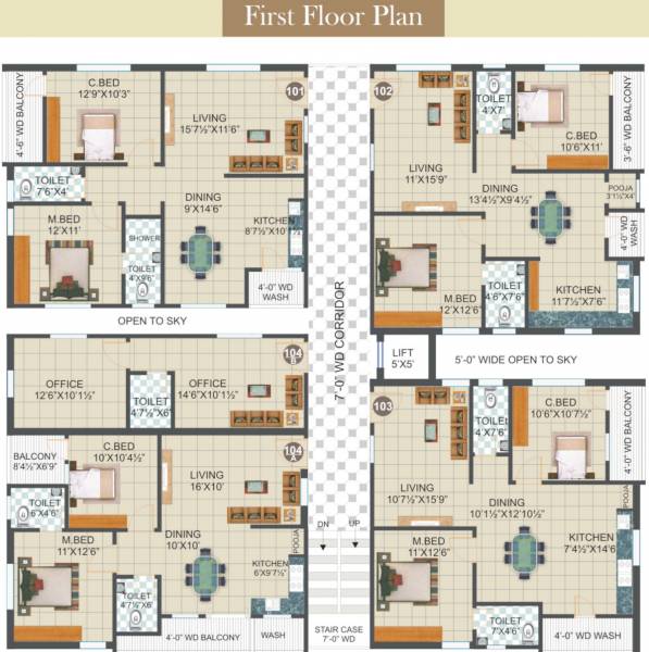  splendor Splendor Cluster Plan for 1st Floor
