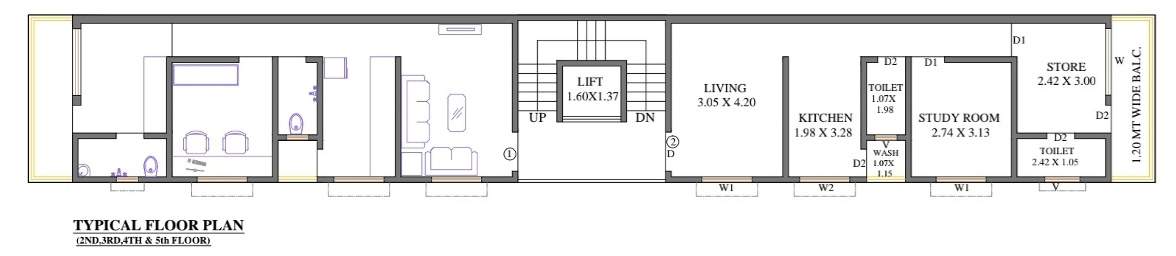 ravipushpa apartment Ravipushpa Apartment Cluster Plan for typical Floor