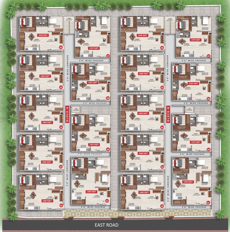  park square Tower A Cluster Plan