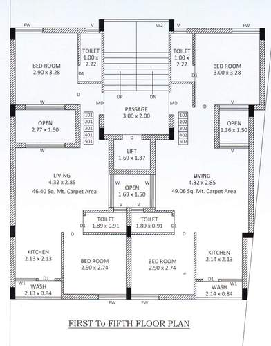 Madhav Apartment Cluster Plan from 1st to 5th Floor madhav-apartment Madhav Apartment Cluster Plan from 1st to 5th Floor