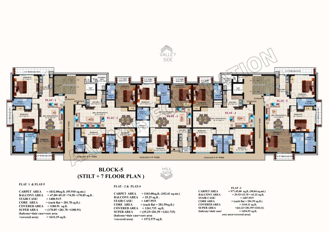  chester hills B5 Cluster Plan from 1st to 7th Floor