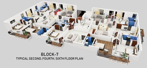  chester-hills B7 Cluster Plan for 2nd, 4th and 6th Floor