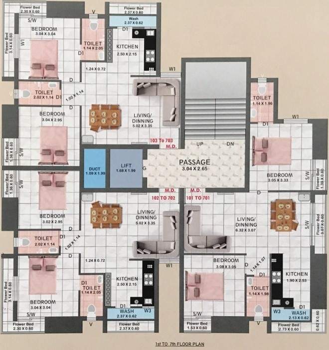  tulsipatra 2 Tulsipatra 2 Cluster Plan for typical Floor