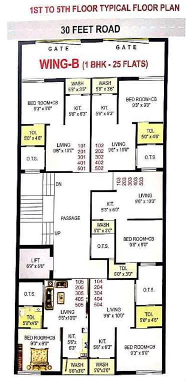 city one world wing b City One World Wing B Cluster Plan from 1st to 5th Floor