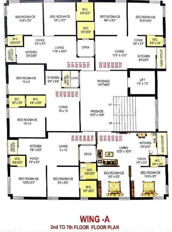  city one world wing a City One World Wing A Cluster Plan from 2nd to 7th Floor