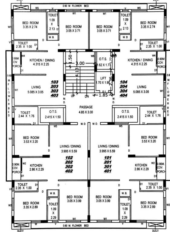  vraj bhoomi avenue Cluster Plan from 1st to 4th Floor