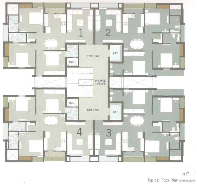  vivanta heights Vivanta Heights Cluster Plan for typical 1st to 6th Floor