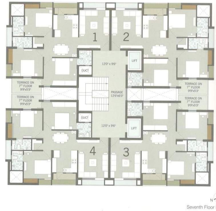  vivanta heights Vivanta Heights Cluster Plan for typical 7th Floor