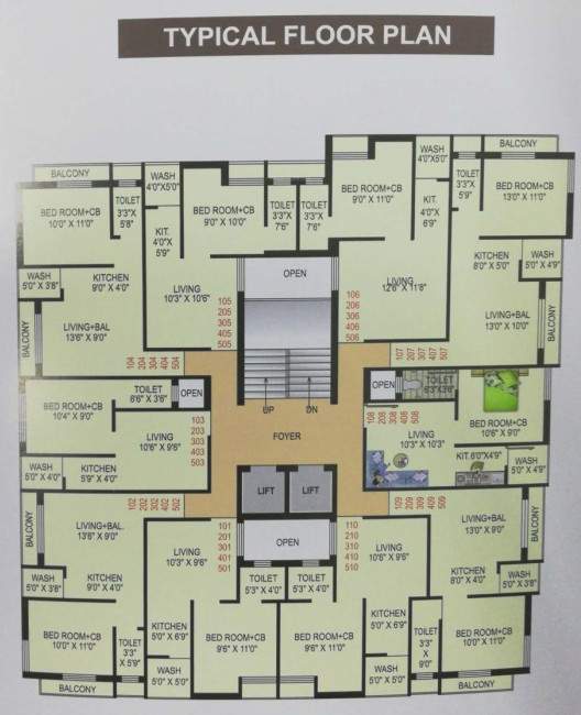  city star City Star Cluster Plan for typical Floor