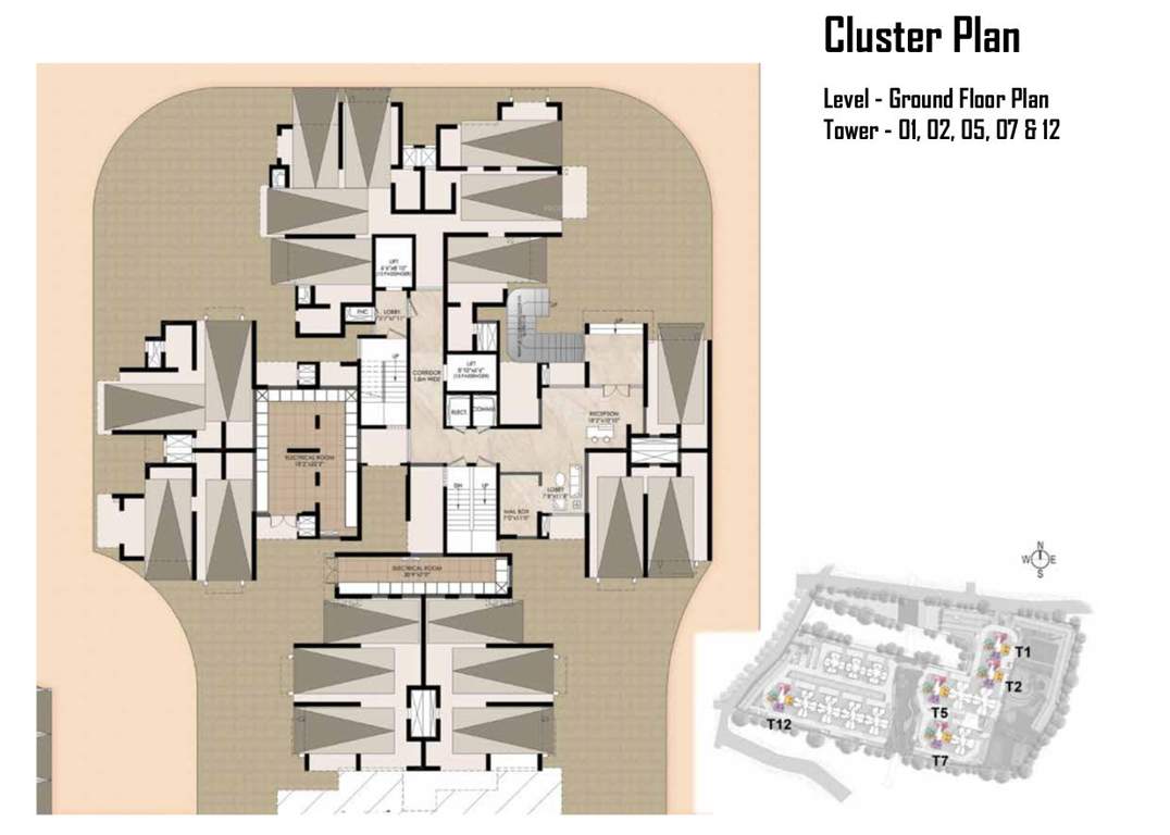  primrose hills ph i Tower 1, 2,5,7,and 12 Cluster Plan for ground Floor
