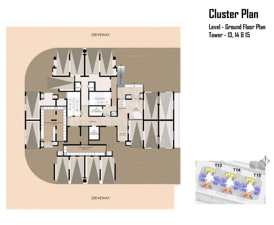  primrose hills ph i Tower 13,14,15 Cluster Plan for ground Floor