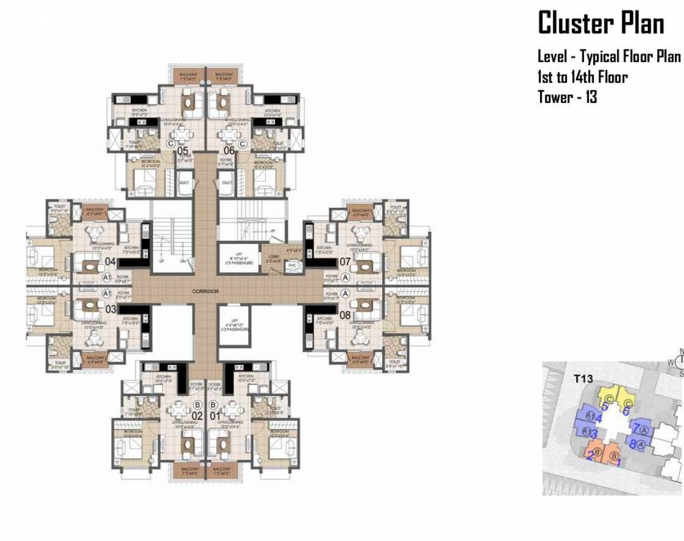  primrose hills ph i Tower 13 Cluster Plan for typical Floor