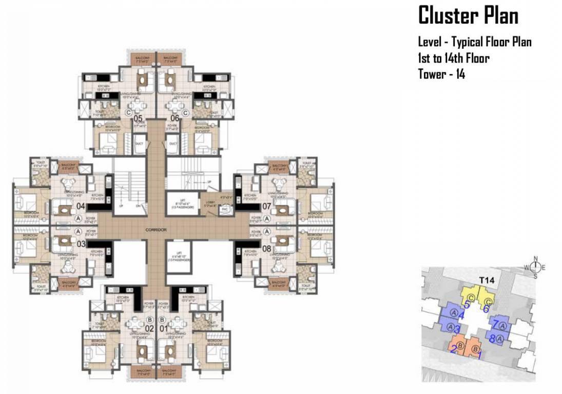  primrose hills ph i Tower 14 Cluster Plan for typical Floor