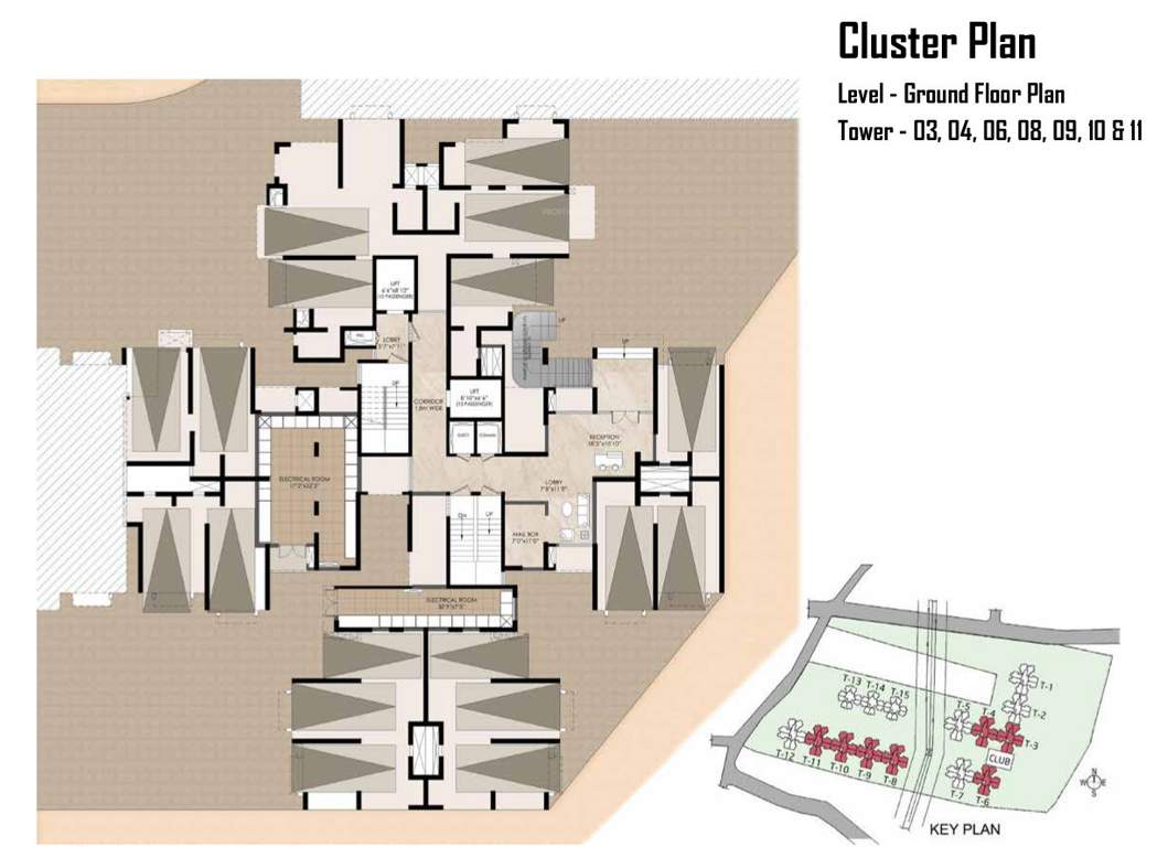  primrose hills ph i Tower 3,4,5,6,8,9,10 And 11 Cluster Plan for ground Floor