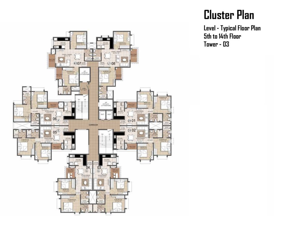  primrose hills ph i Tower 3 Cluster Plan from 5th to 14th Floor