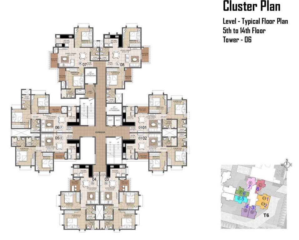  primrose hills ph i Tower 6 Cluster Plan from 5th to 12th Floor