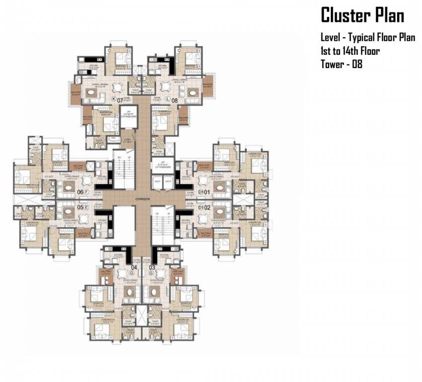  primrose hills ph i Tower 8 Cluster Plan for Typical Floor
