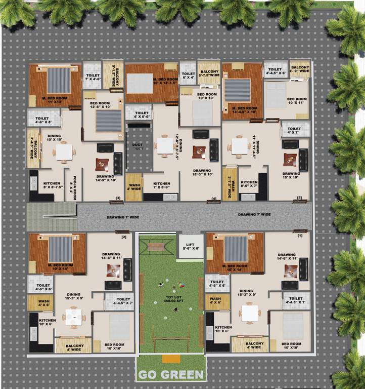  orchid Go Green Orchid Cluster Plan from 1st to 5th Floor
