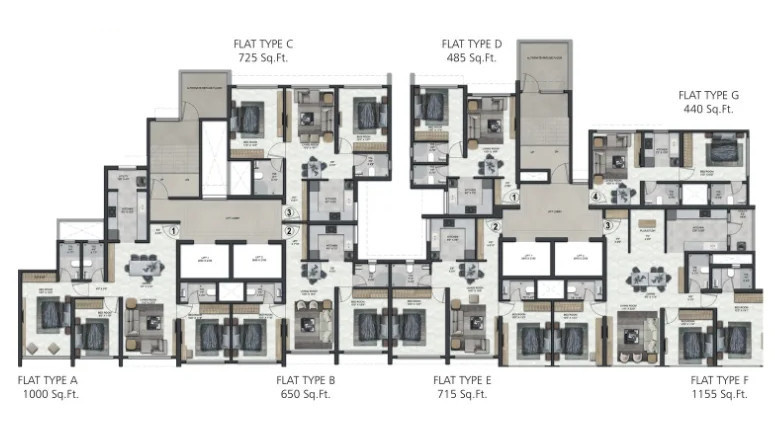  niwara sky Niwara Sky Cluster Plan For Typical Floor Plan