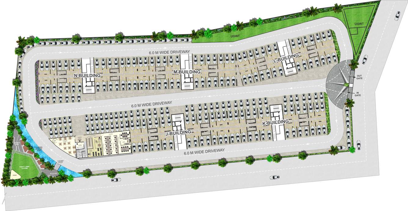  ganga millennia Building J and K Floors Cluster Plan for ground Floor