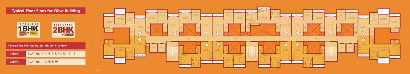 olive phase iii pranjee garden city Olive Cluster Plan for 3rd,5th,7th,9th & 11th Floor